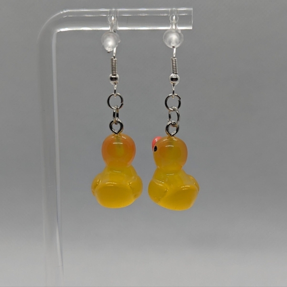 Handmade duck earrings - Picture 4 of 4
